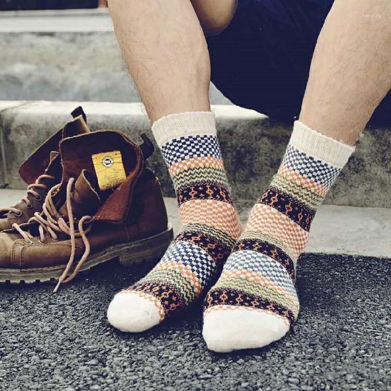 

Men's Socks Winter Knitting Vintage Thick Warm Wool Cotton Long Crew Casual Male Sock Business High Quality, Nwz418 l