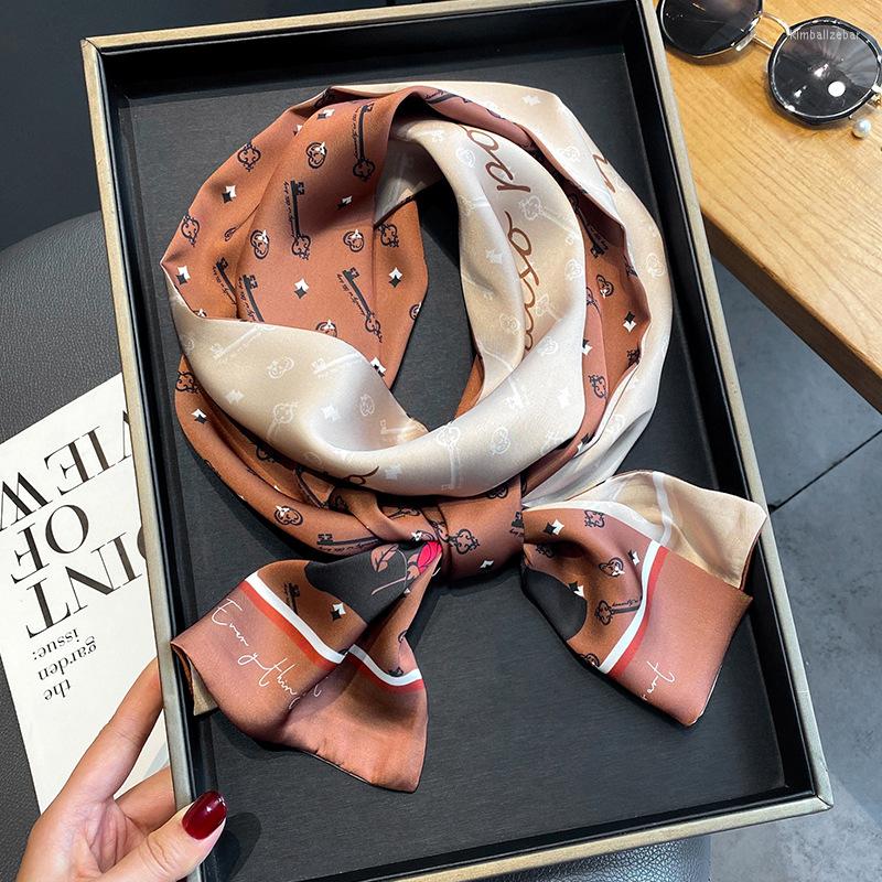 

Scarves Luxury 2022 Silk Scarf Women Spring Printed Wrap Shawl Bandana Lady Neck Hair Foulard Neckerchief Hijab Pashmina