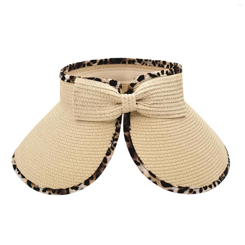 

Ball Caps With Bow-knot Sun Hat Woven Women's Adjustable Paper Baseball, Khaki