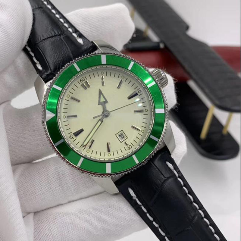 

Men's automatic mechanical watch 46MM leather stainless steel classic strap wrist watch designer fashion exquisite sapphire waterproof watches, Sapphire glass