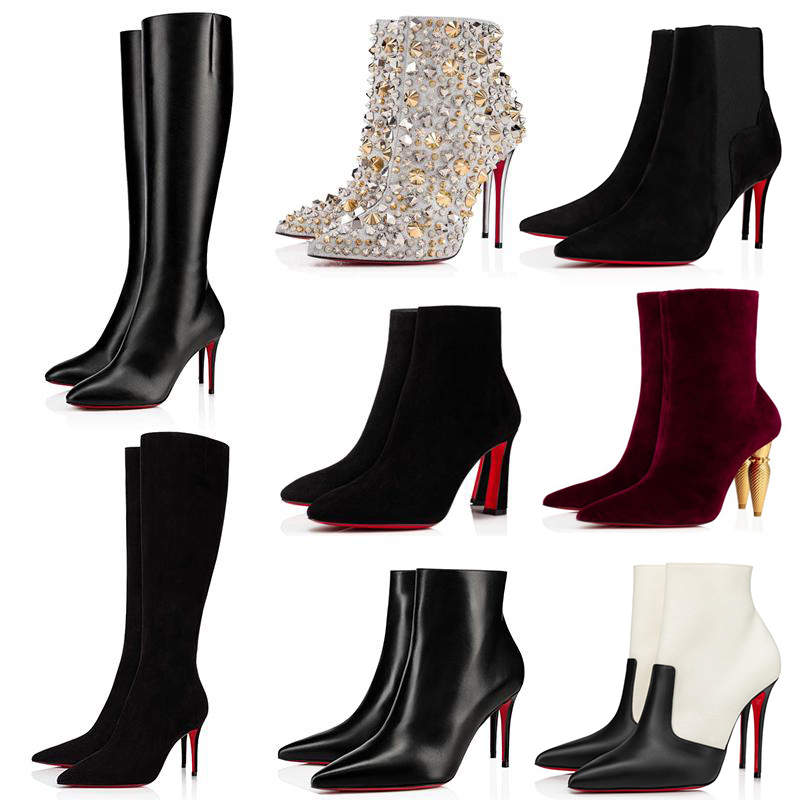 

Sexy Pointed-toe Pumps Woman Boots Luxury Outdoor Shoes Red Bottom Lipstick High Heels New Season Booty Style For Delicate Women Astribooty Ankle Boot Short Booties, No#12 10cm