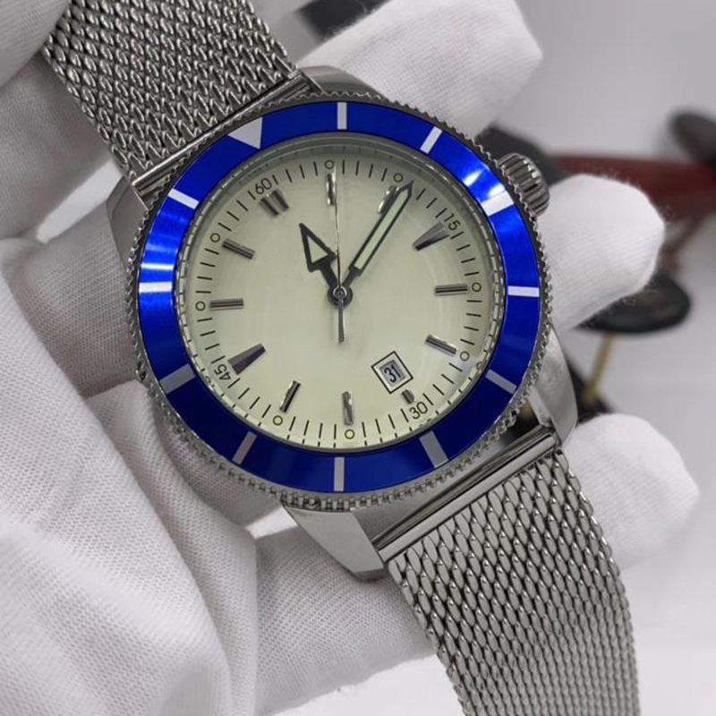 

Men's automatic mechanical watch 46MM leather stainless steel classic strap wrist watch designer fashion exquisite sapphire waterproof watchs