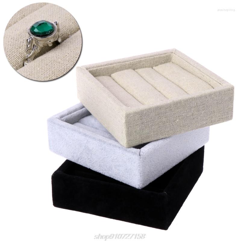 

Jewelry Pouches Velvet Earring Ring Display Box Tray Holder Storage Showcase Organizer D08 20 Drop