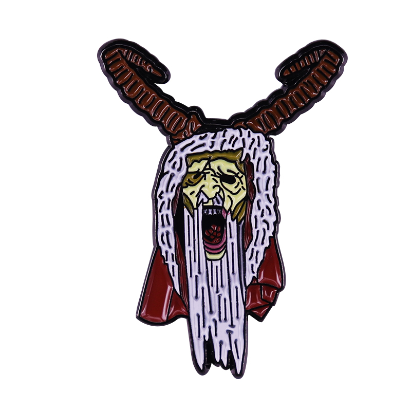 

Krampus Lapel Pin Christmas Devil Badge Horror Movie's Amazing Deluxe Mask Replica, As picture