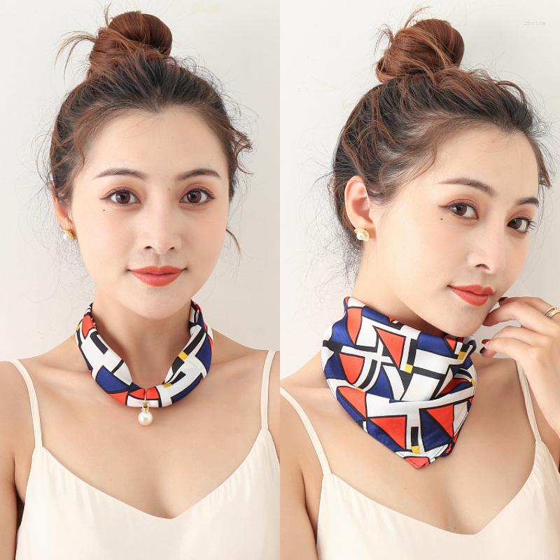

Scarves Silk Scarf Necklace Pearl Pendant Choker Chain Korean Version Small 100 Changes Neck Thin