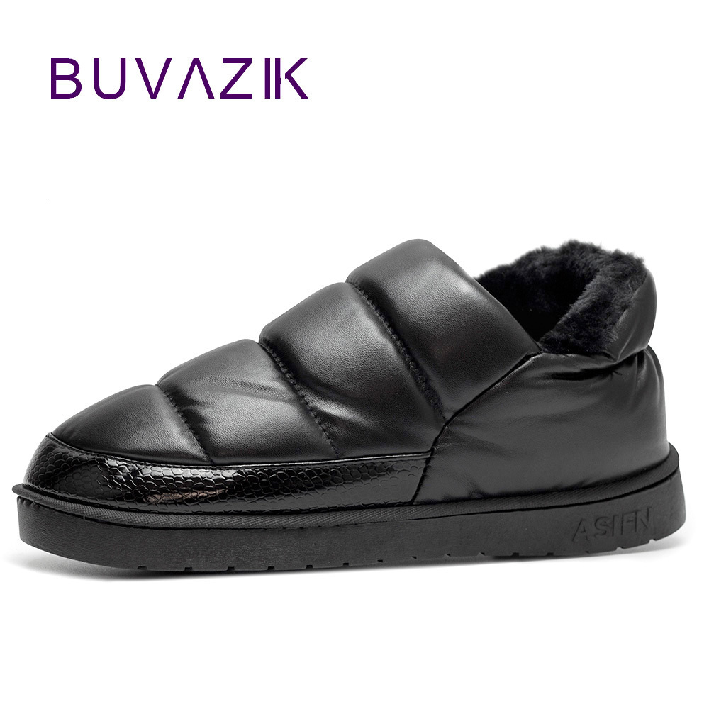 

Boots arrival waterproof women PU leather snow boots warm short plush ankle boot female winter shoes woman large big size 41 45 221114, Black