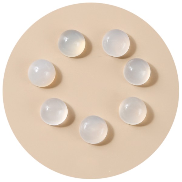

4/6/8/1012/14MM Gemstone Cabochons Natural Synthetic Stone Beads White Agate Cabochons for Earring Necklace Bracelet