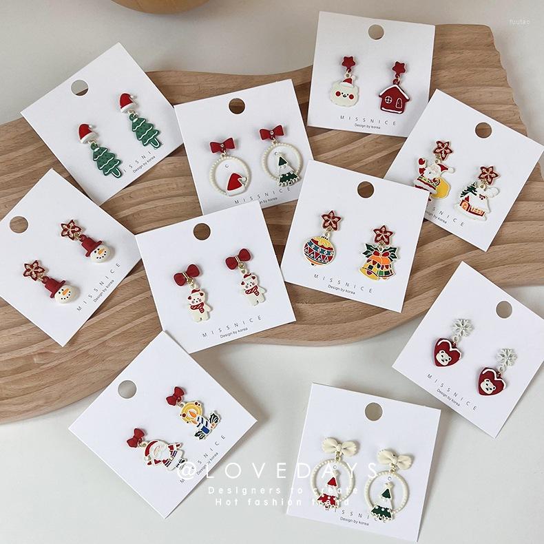 

Dangle Earrings 2022 Arrival Simple And Cute Elk Christmas Tree Oil For Women Fashion Sweet Jewelry Gift