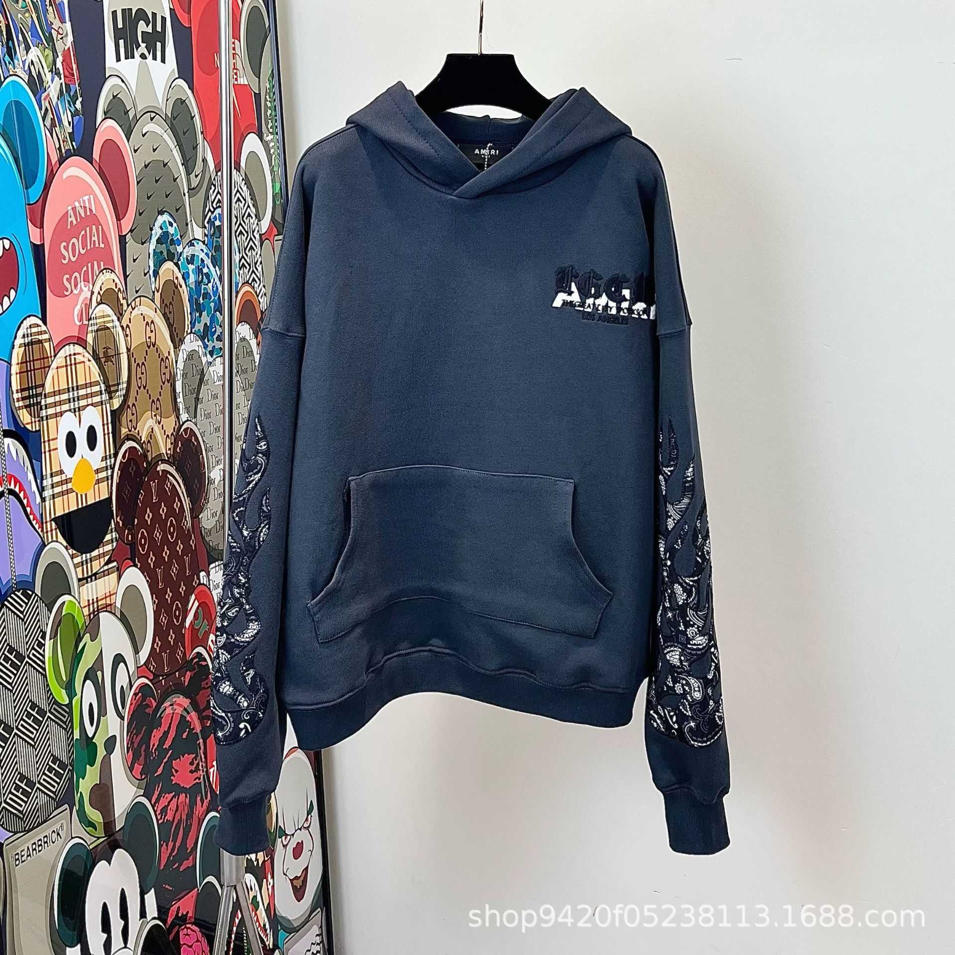 

Men Hoody Unisex Fashion Amri Hoodie Designer Cotton Great City Work Autumn Winter Flame Graffiti Sweatshirt Hoodies Women Casual Sweater Amii Star, Dark gray