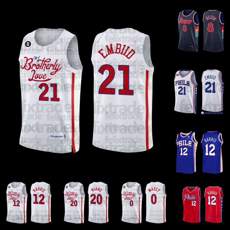 

James Harden Tyrese Maxey Joel Embiid Basketball Jersey 2022 Allen Iverson Julius Erving Sixer City White Edition Matisse Thybulle Retro Jerseys 21 0 1 3, Mens s-xxxl