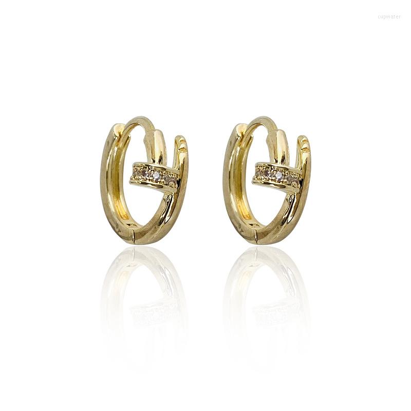 

Hoop Earrings 5 Pairs Metal Copper Geometric Temperamental Stylish Metalic Gold Color Small