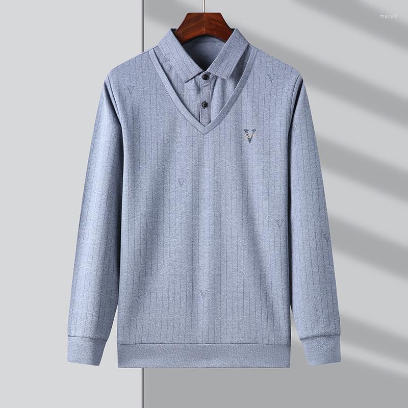 

Men's Sweaters Luxur Knitted Men's 2023 Arrivals Fashion Fake Two Collared Striped Mens Designer Jumper Sweater College Pulover, Deep green