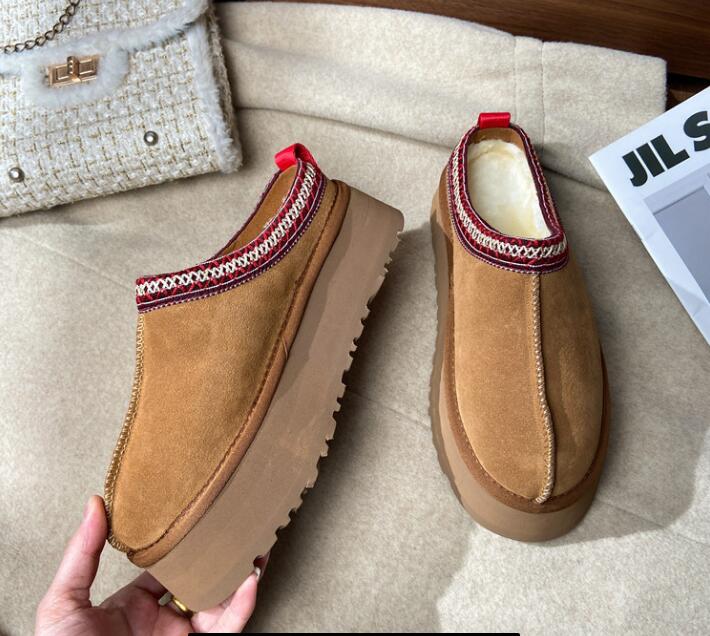 

Australia Womens Snow Boot Slipper Designer Boots Fur Slides Classic Ultra Mini Platform Booties Suede Wool Winter Warm Sandals 35-42 T, Chocolate/platform slipper