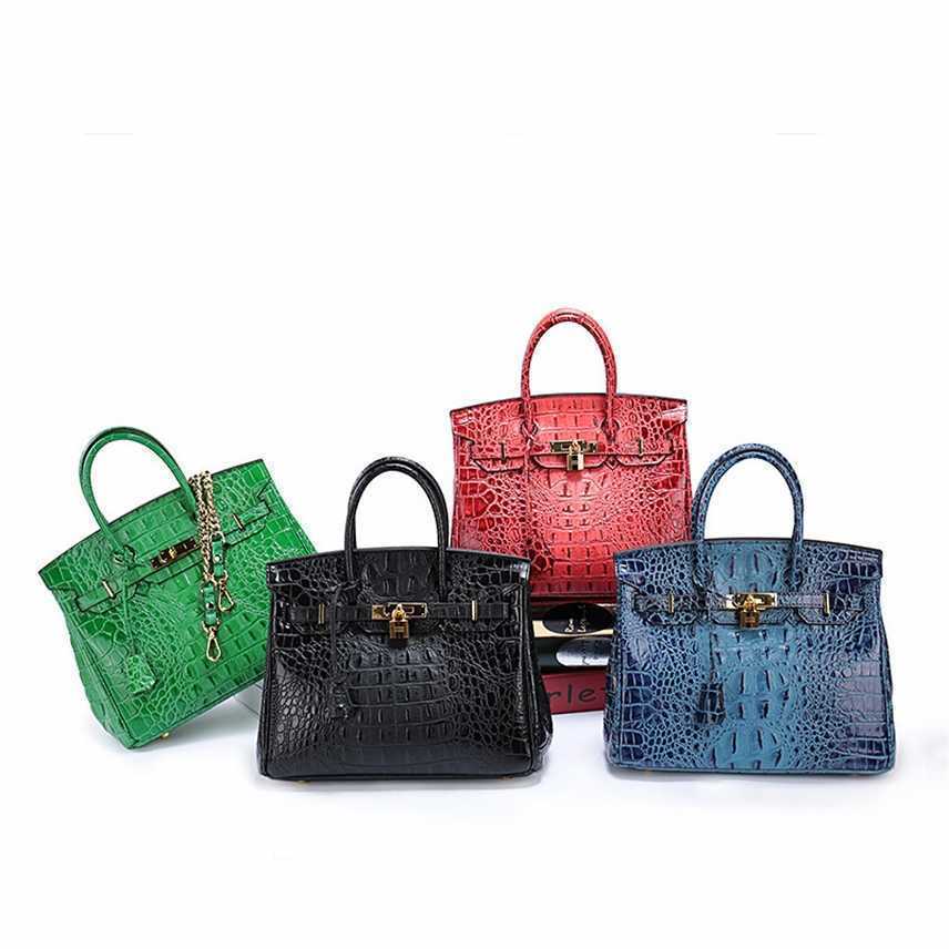 

leather women's bag new alligator bag women's handbag, 25 black