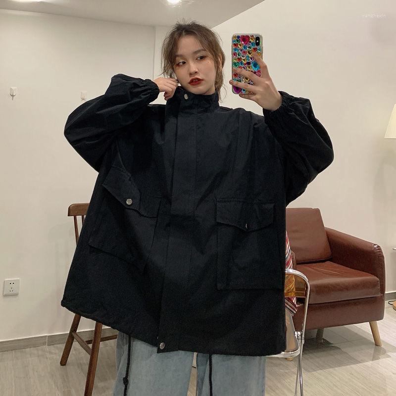

Women' Jackets Women Clothing Thick Outwear Pockets Zipper Loose Elegant Design College Sweet Casual All-match Fashion Breathable Coats, 1917apricot