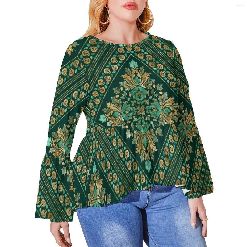 

Shirt Baroque Print Vintage Damask Classic Long Sleeve T Shirts Modern Tshirt Women Summer Top Tees Plus Size 5XL 6XL, Style-16