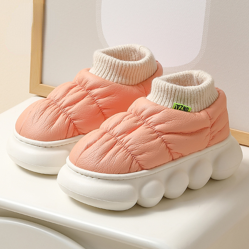 

Boots Winter Platform Shoes High Heels Female Furry Snow Soft Warm Ladies Clould Footwear Waterproof PU Leather Ankle Boot 221114, Black