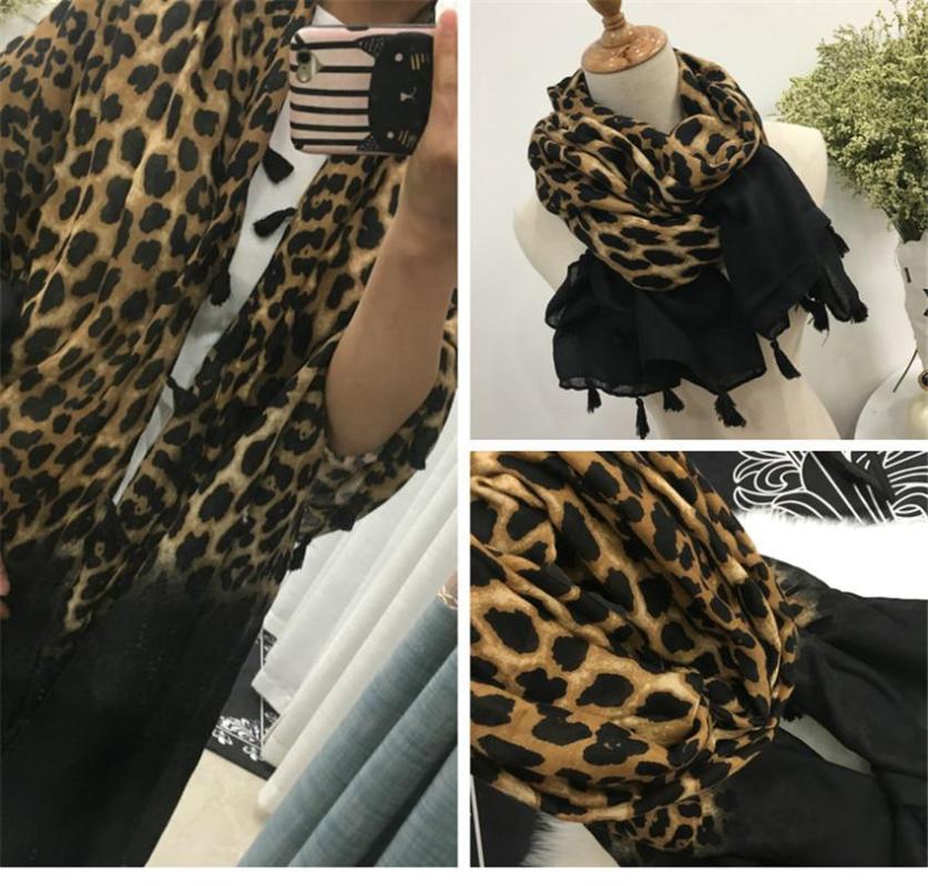 

Scarves Antumn Winter Sexy Ombre Leopard Dot Viscose Shawl Scarf Women High Quality Wrap Neck Snood Pashminas Stole Muslim Hijab Sjaal