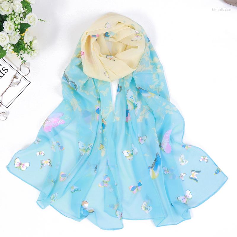 

Scarves 2022 Spring And Summer Explosions Printed Chiffon Silk Scarf Ladies Pastoral Sunscreen Decorative Scarfs
