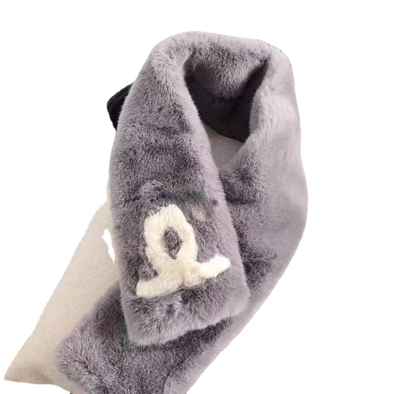

Fashion Designer Scarves Warm Faux Fur Double Sided Fur Scarf Autumn and Winter