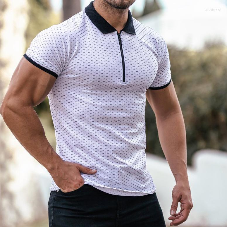 

Men' Polos 2022 Fashion Lapel Polo Shirt Casual Top 3D Printed Zipper Spring/Summer Camiseta De Marca Moda Para Hombre, Black