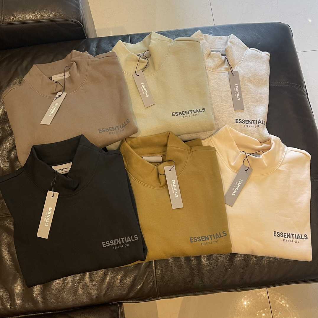 

Designer Mens Womens Hoodie Essentialss Sweatshirts Winter Sweaters Development S7 Season Unisex High Neck Plush Loose Casual Pullover, Black