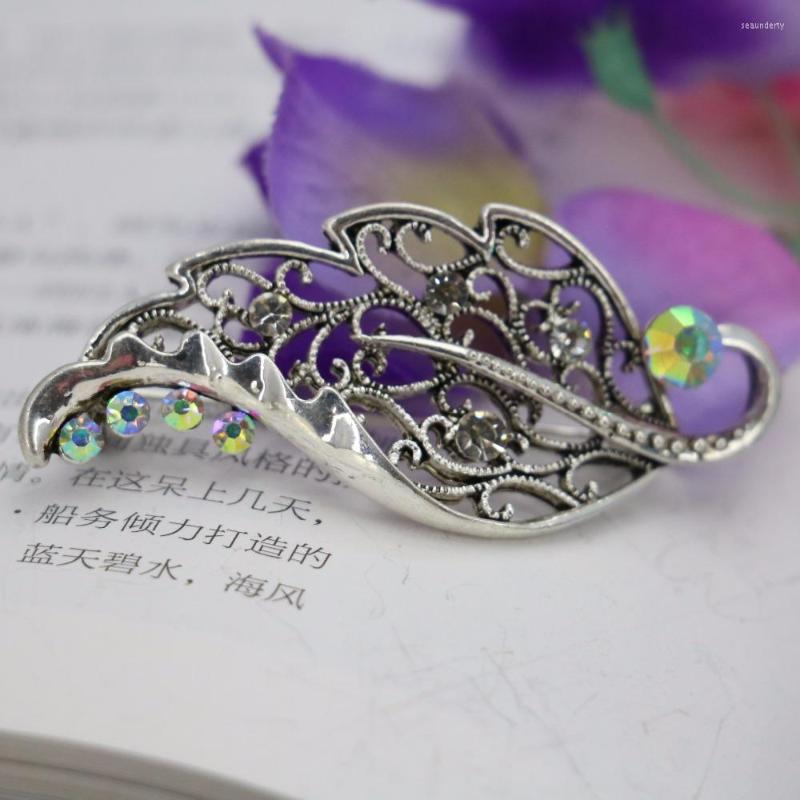 

Brooches Leaf Rhinestone Brooch Breastpin Crystal Elegant Wedding Jewelry Making Design Gifts Accessories 24 56mm