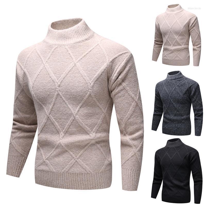 

Men's Sweaters 2022 Winter Half Turtleneck Knit Sweater Men Solid Color Long Sleeve Top Pullover Outdoor Casual Men's Clothing, Khaki