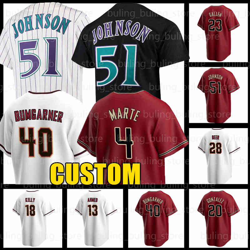 

51 Randy Johnson Baseball Jersey Madison Bumgarner Ketel Marte Corbin Carroll Arizona Luis Gonzalez Zac Gallen Carson Kelly Christian Walker Jerseys