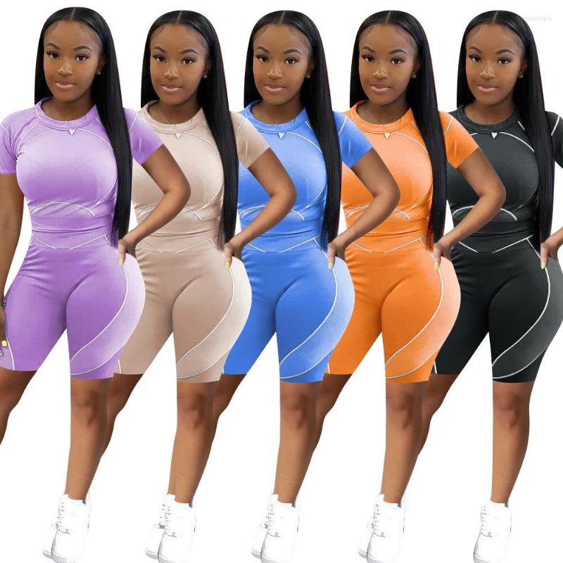 

Women' Tracksuits Adogirl Women Biker Shorts 2 Piece Set Fashion Fitness Slim Skinny Outfit Active Summer Jogging Femme Sportswear, Black