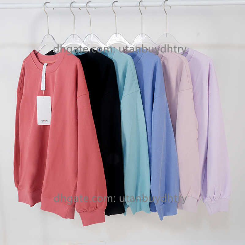 

DesignerLu Yoga Clothes PerfectlyOversized Fall Sports Dance Loose Casual Pullover Yoga Loose Sweater Long Sleeves, Black