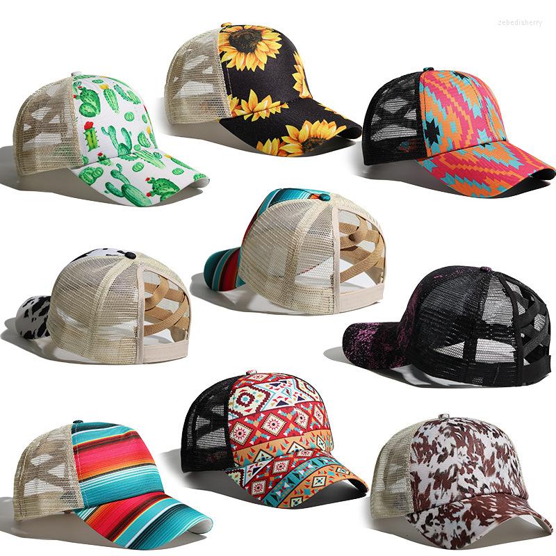 

Ball Caps Spring Summer Womens Baseball Cap Sunscreen Breathable Mesh Geometry Pattern National Style Fashion Hats For Women