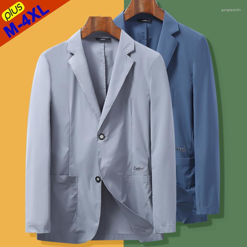 

Men's Suits Summer Blazer Men Business Suit Jacket Fashion Outwear Casual Office Thin Breathable Male Coat Wholesale 4XL, Dark grey