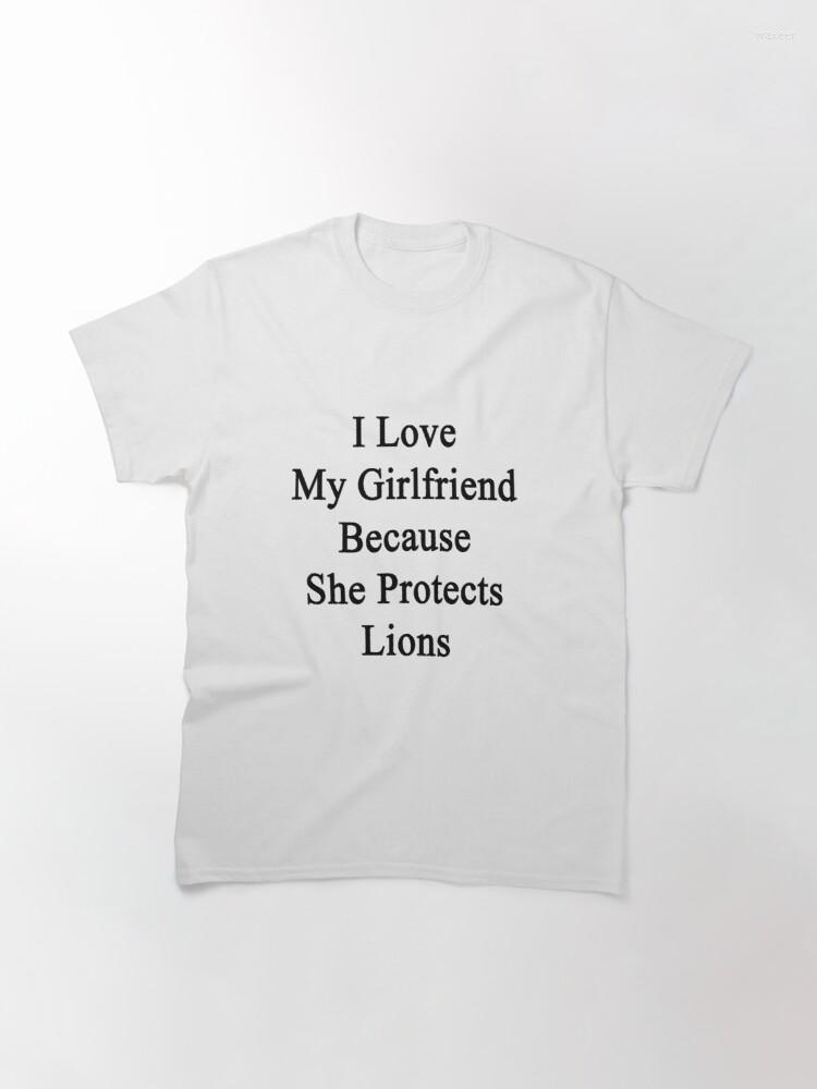 

Men' T Shirts I Love My Girlfriend Because She Protects Lions Classic T-Shirt, Yellow