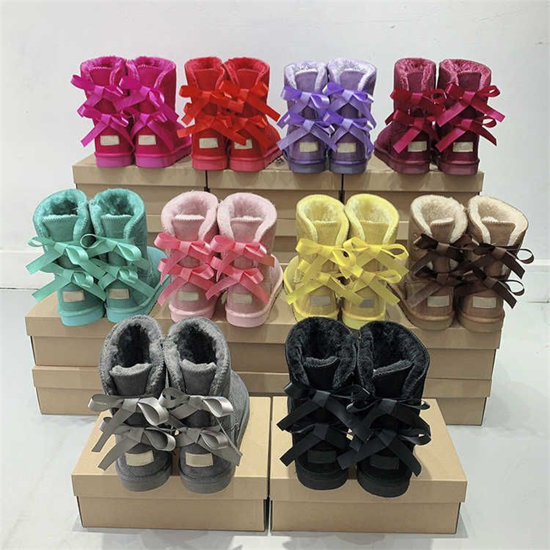 

2022 winter Fur Snow Ugg Boot Women Luxury Girl Classic Ankle Short boot 2 bailey Bows high shoes Black Chestnut Pink Bowtie Uggitys Designer wgg australia ugglies X18#, Do not choose;separate color;contact me
