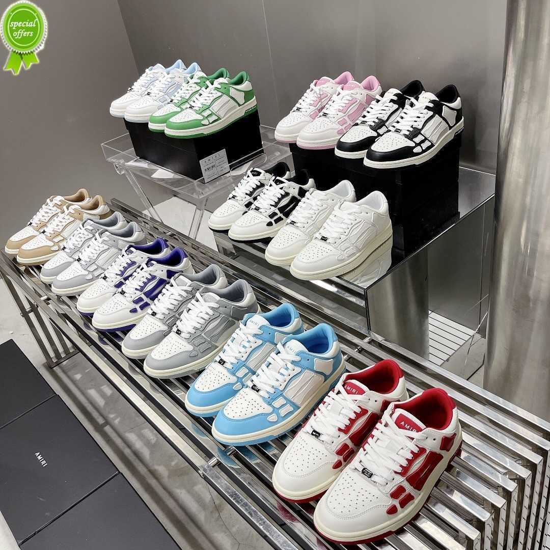 

2023 Leather Sneakers Shoes Trainers Top Low Bones Blue Red White Black Green Grey Brown Outdoor Sports With Original Box 2022 Designer Skel Men, I need look separate product