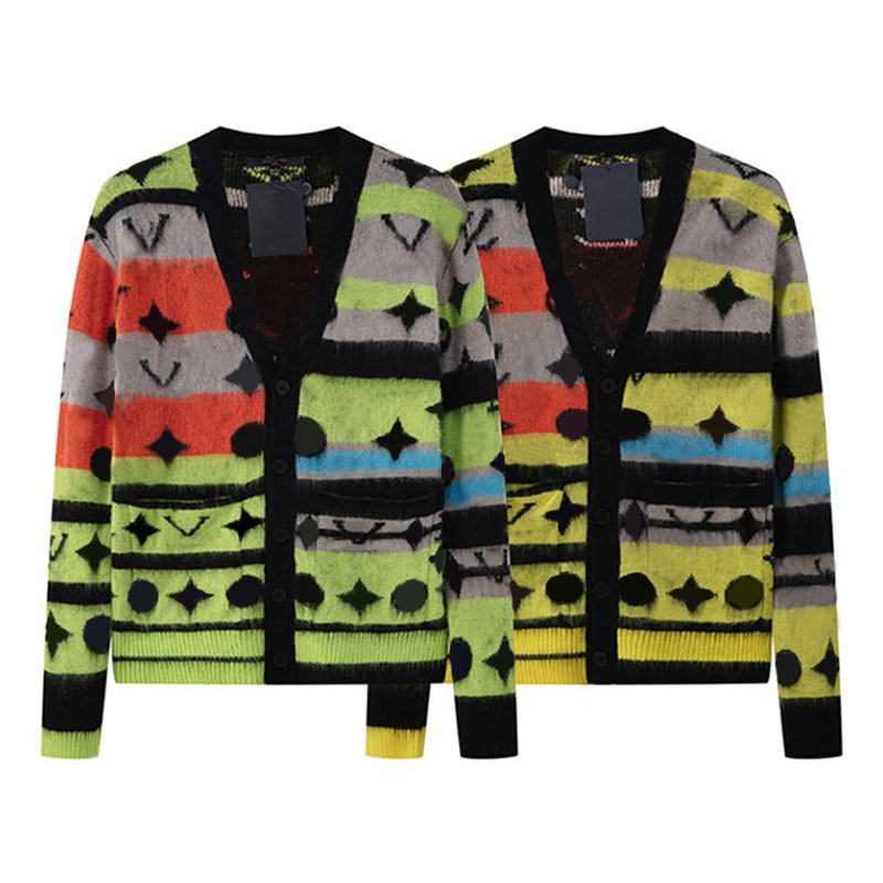 Designer Mens Pull Hiver Couleur Arc-En-Ciel Femmes À Capuche Mode Cardigan Top Hommes Vêtements Classique Femmes Sweat