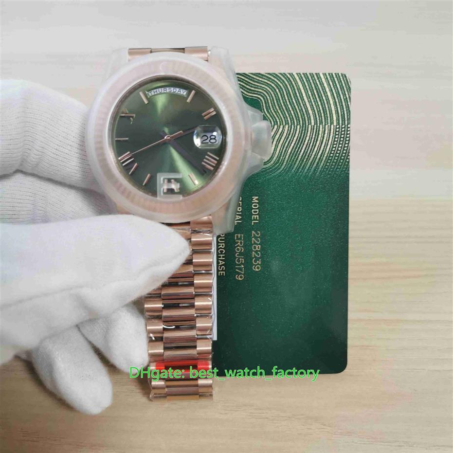 

3 Color Super Quality Watches EW Factory 40mm Day-Date President 228235 Roman Dial 18K Rose Gold CAL 3255 Movement Mechanical Auto190K, Travel bag