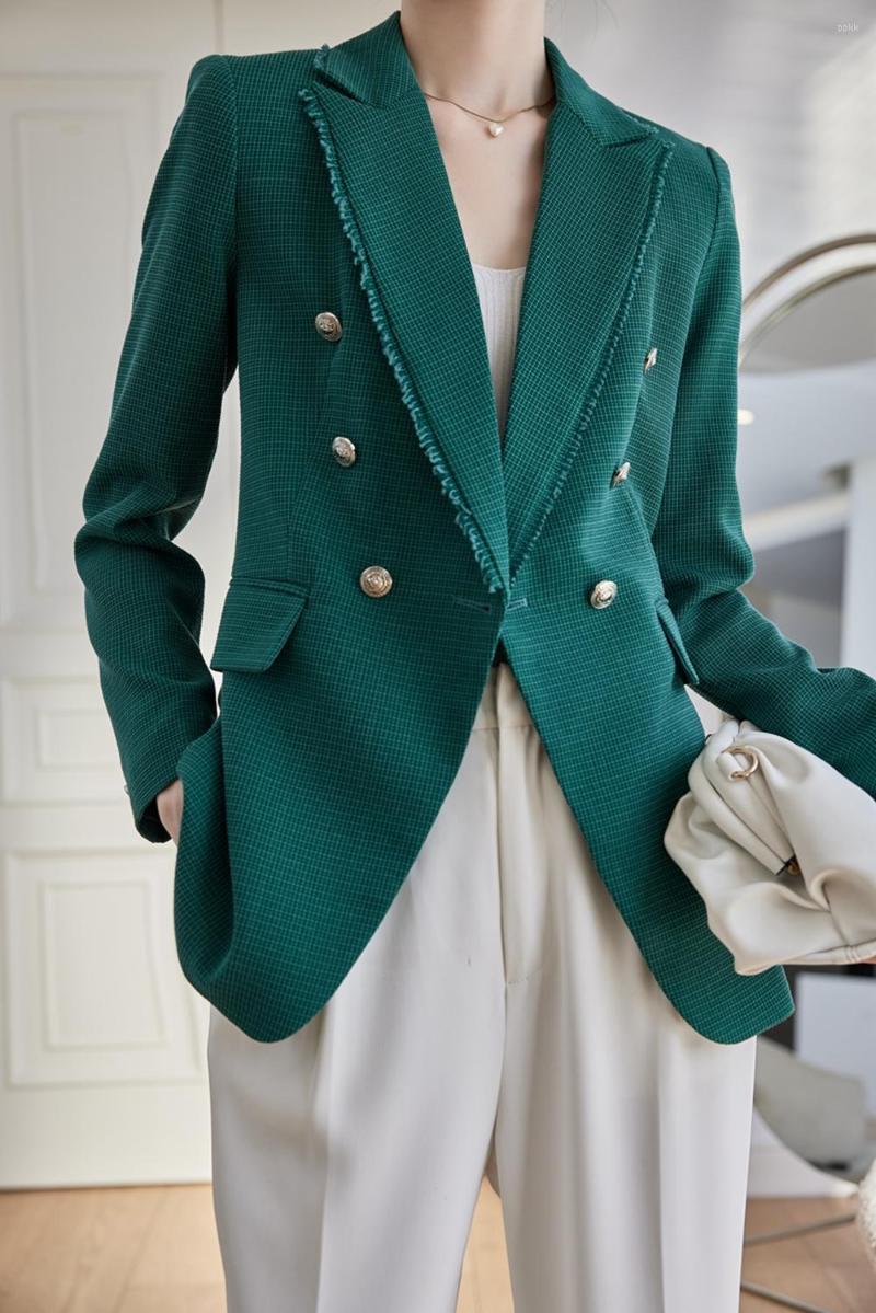 

Women' Suits White Green Black Three Color Small Fragrant Style Suit Coat For Women Spring Autumn 2022 Design Sense Crowd Temperame, 1 suit