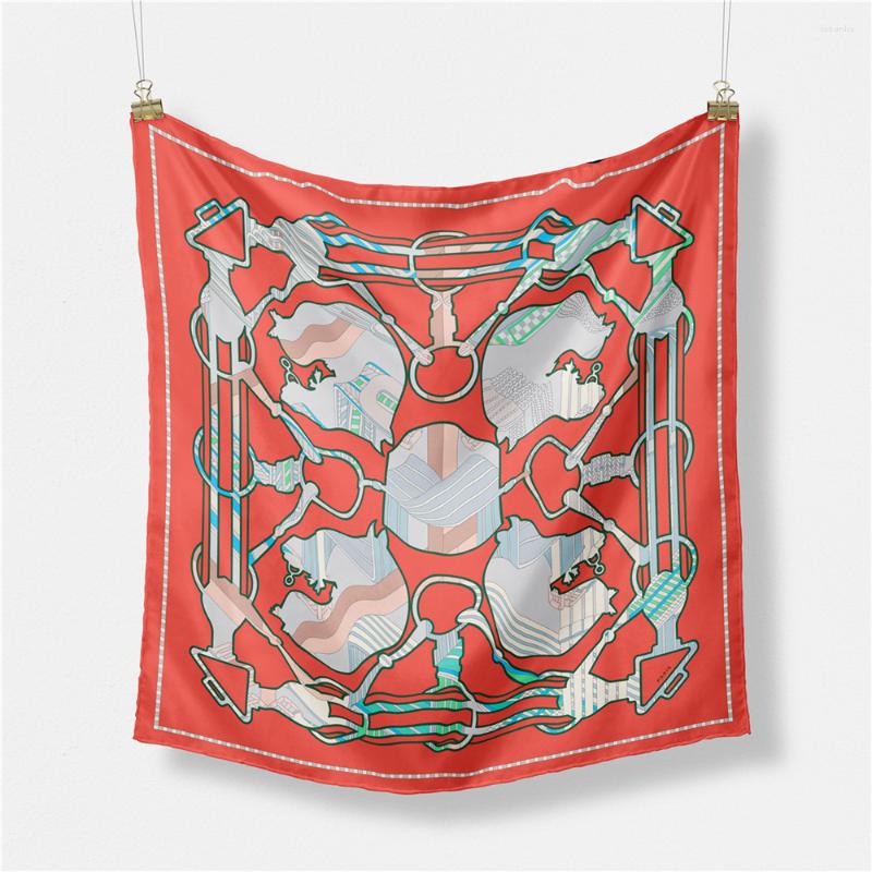 

Scarves Twill Silk Scarf Woman Melt Horse Painting Square Wraps Bandana Small Hijab Foulards Tie Headband Neckerchief 53CM