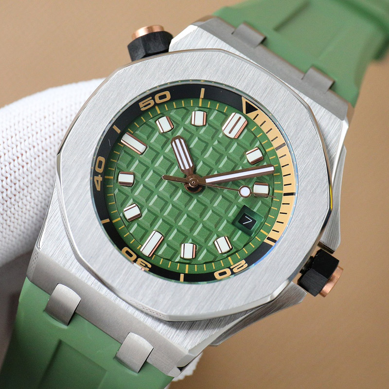 

Tapisseri Mens Watches Automatic Mechanical Watch 42mm Business Wristwatch Rubber Waterprof Montre De Luxe Watch for Men, Color 2