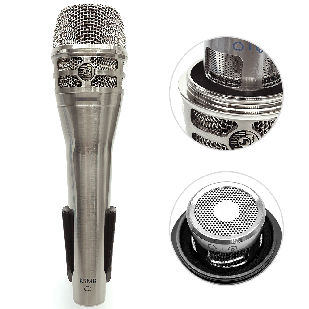 

Microphones Professional Dynamic Handheld Microphone for SHURE KSM8 Karaoke Wired Microphone With Clip High Quality Stereo Studio Mic 221115