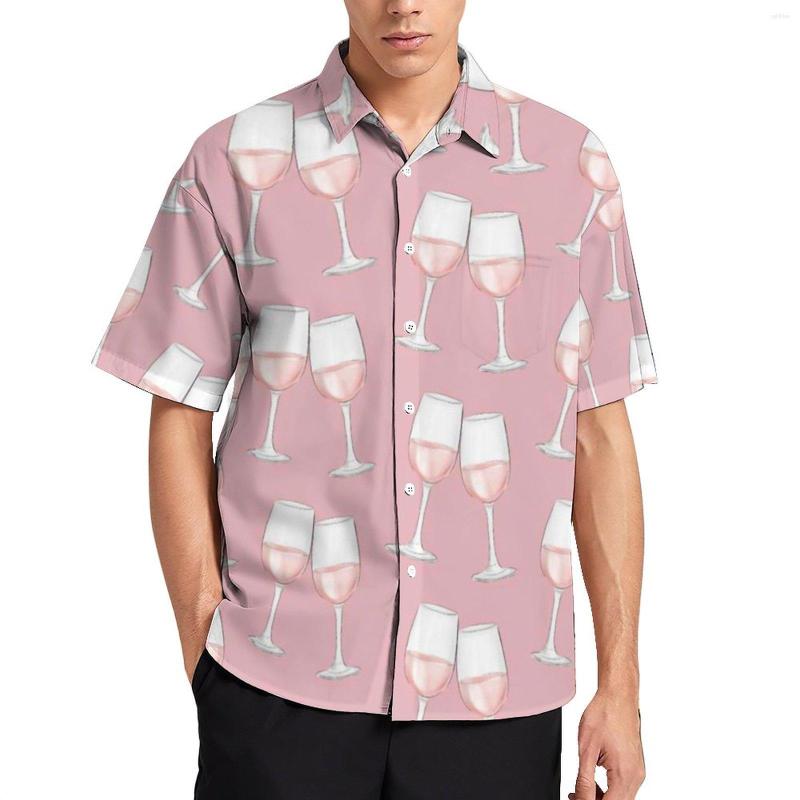 

Men's Casual Shirts Wine Glasses Hawaiian Shirt Man Love Blouses Short-Sleeved Vintage Oversize, Style-2
