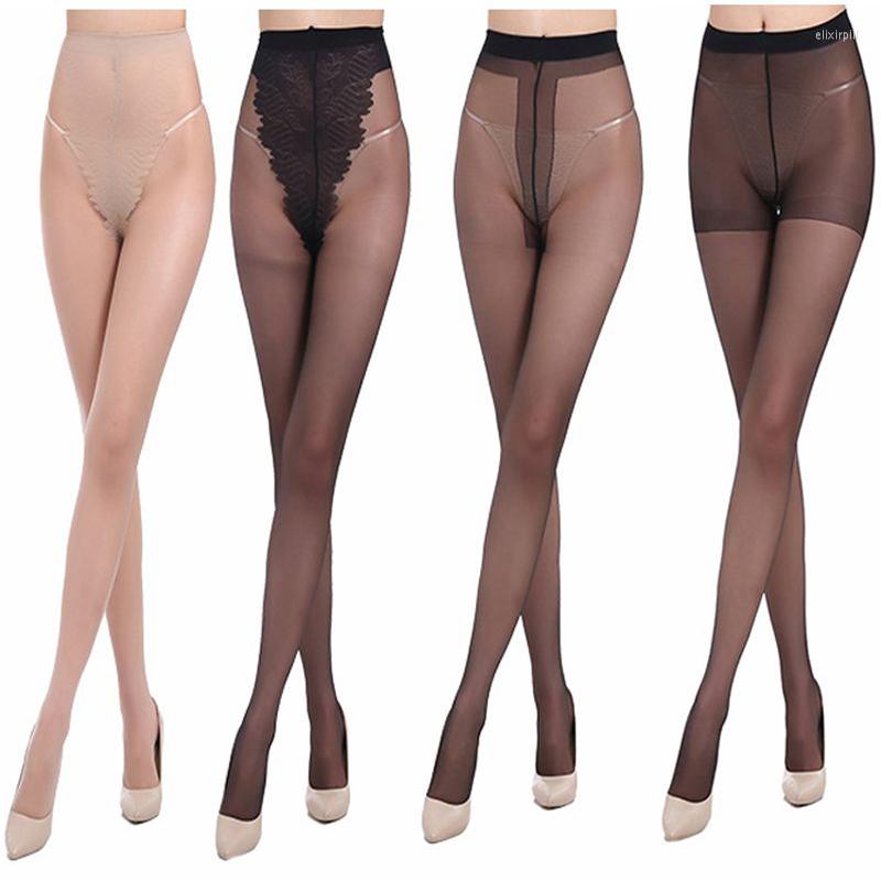 

Women Socks 2pcs Transparent Thin Sexy Tights Silk Nylon High Elastic Slim Pantyhose Seamless Breathable Stockings Female, Skin color style 4