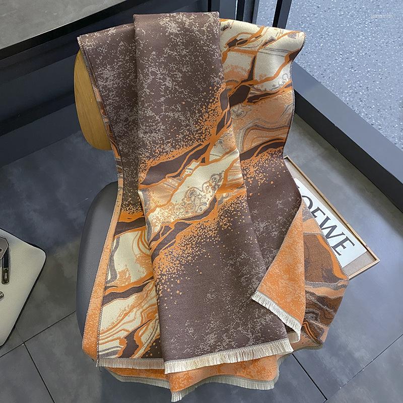 

Scarves Pashmina High-Quality Sun Flower Pattern Winter Cashmere Scarf Ladies Warm And Thick Wild Long Shawl Wraps 190 65CM