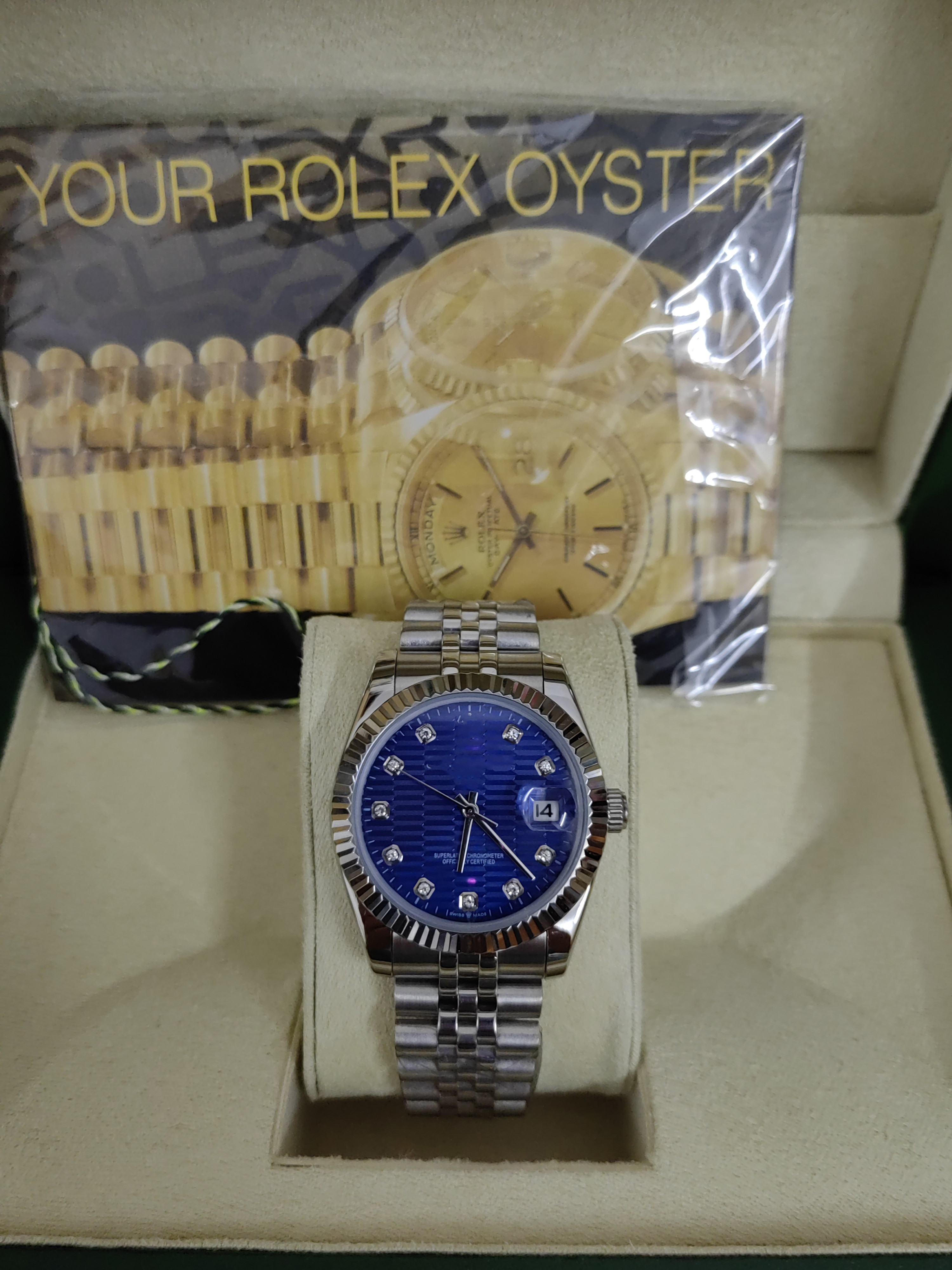 

Topselling High Quality Wristwatches Asia 2813 Movement 41mm Dimond Bezel watches blue Dial Stainless Steel Mechanical Automatic Mens Watch Watches, 17