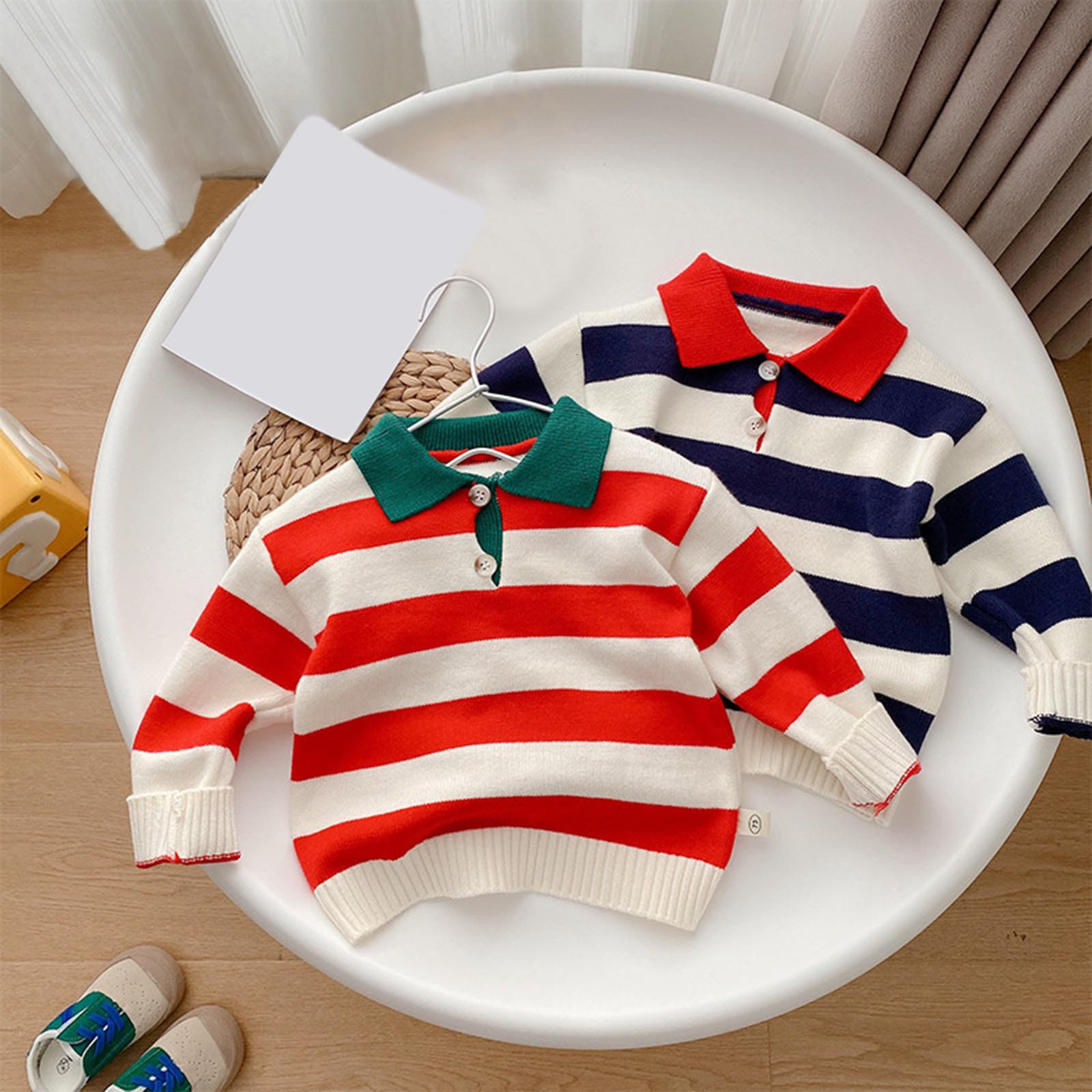 

Pullover 2t Hoodies Boys Babys Kids Toddler Girls Boys Spring Winter Long Sleeve Striped Thick Knit Sweater Pullover Sweater for Boys 8 221114, Navy