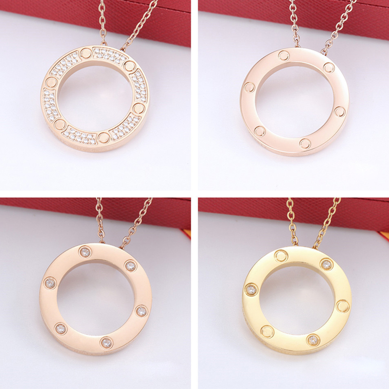 

Jewelry Gold Silver Necklace Christmas Gift Men Women Diamond Love Pendant Necklace