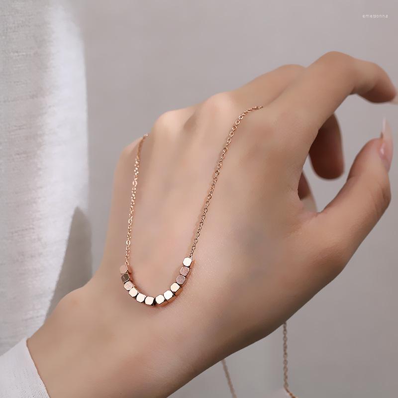 

Choker Chain Necklaces For Women Girls Classic Square Charm Necklace Stainless Steel Jewelry Party Birthday Gift