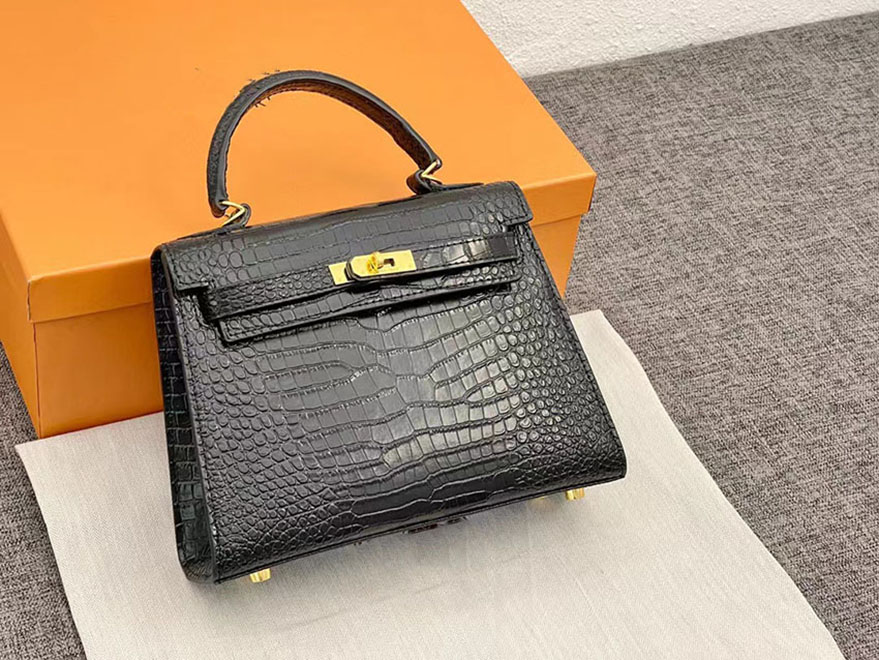 

5A top Designer Kellies Bag Handbags Women tote bag Alligator genuine Leather Shoulder bags luxury Cowskin Fashion evening bags Portable, Red